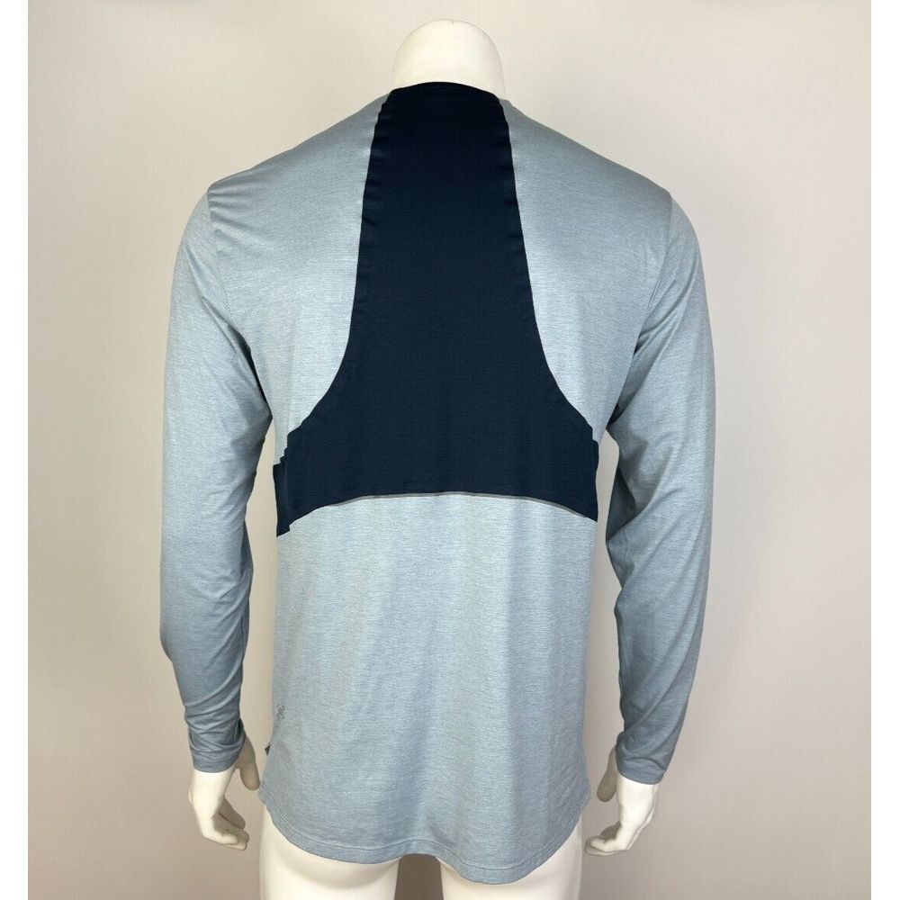 Lululemon Fast Free Long Sleeve Tee Mens M? Crew Stretch Mesh Gray‎ Run Gym
